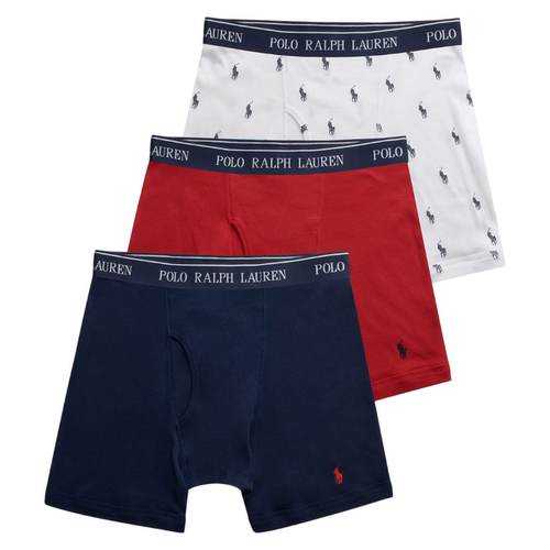 POLO RALPH LAUREN拉夫劳伦男士内裤3条装纯棉四角内裤平角裤防臭