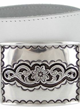 durabelt男腰带皮带白色净版休闲百搭雕花金属扣正品直邮百搭253