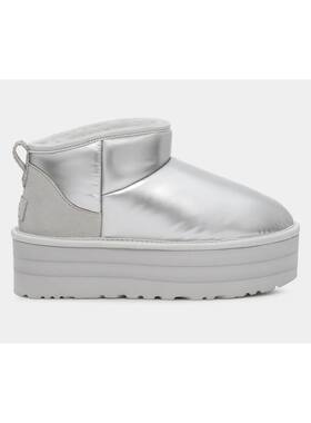 UGG女士厚底雪地靴亮面纯色