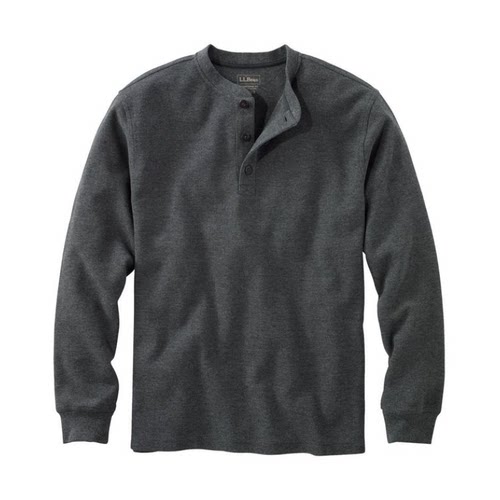 L.L. Bean宾恩男T恤套头衫不缩水华夫格亨利服纯棉经典款TA502224