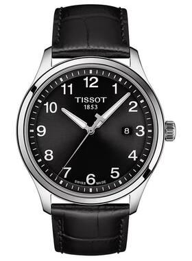 Tissot天梭男手表瑞士石英表皮带防水100 米表盘42mm瑞士三针石英