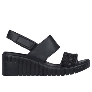 潮流露趾气质夏正品 水钻缓震坡跟厚底时尚 斯凯奇女凉鞋 Skechers