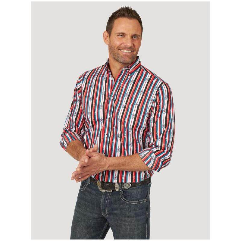 wrangler/威格男衬衫长袖条纹柔软舒适百搭休闲经典正品mpcppr