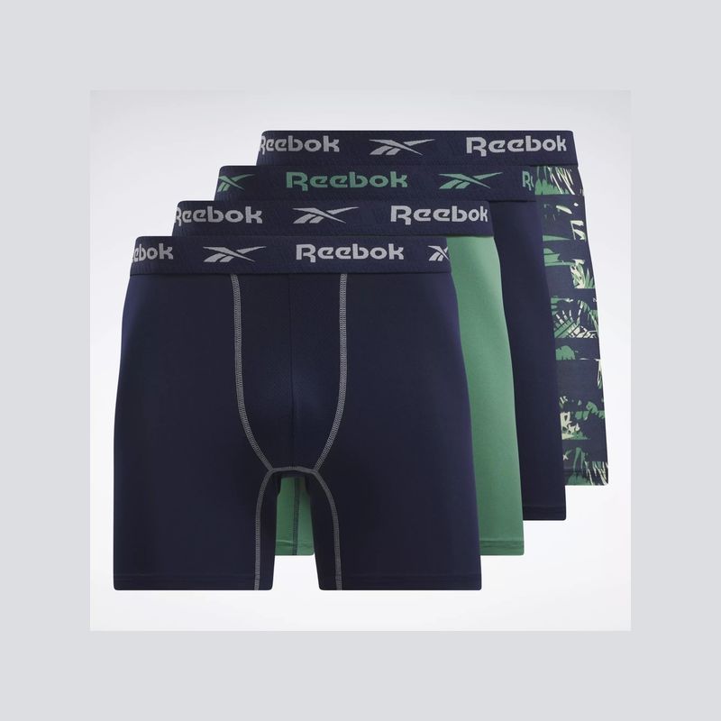 锐步reebok男内裤平角裤四角裤4条装简约Boxer轻薄吸汗亲肤松紧夏