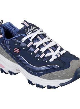 Skechers/斯凯奇女老爹鞋平底蓝色系带低帮学院风正品5008003418