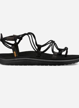 Teva/太哇女凉鞋凉拖拖鞋交波纹叉带平底速干沙滩鞋经典黑色休闲