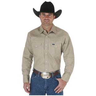 Wrangler/威格男士衬衫纯棉长袖双口袋牛仔休闲尖领正品A4951M