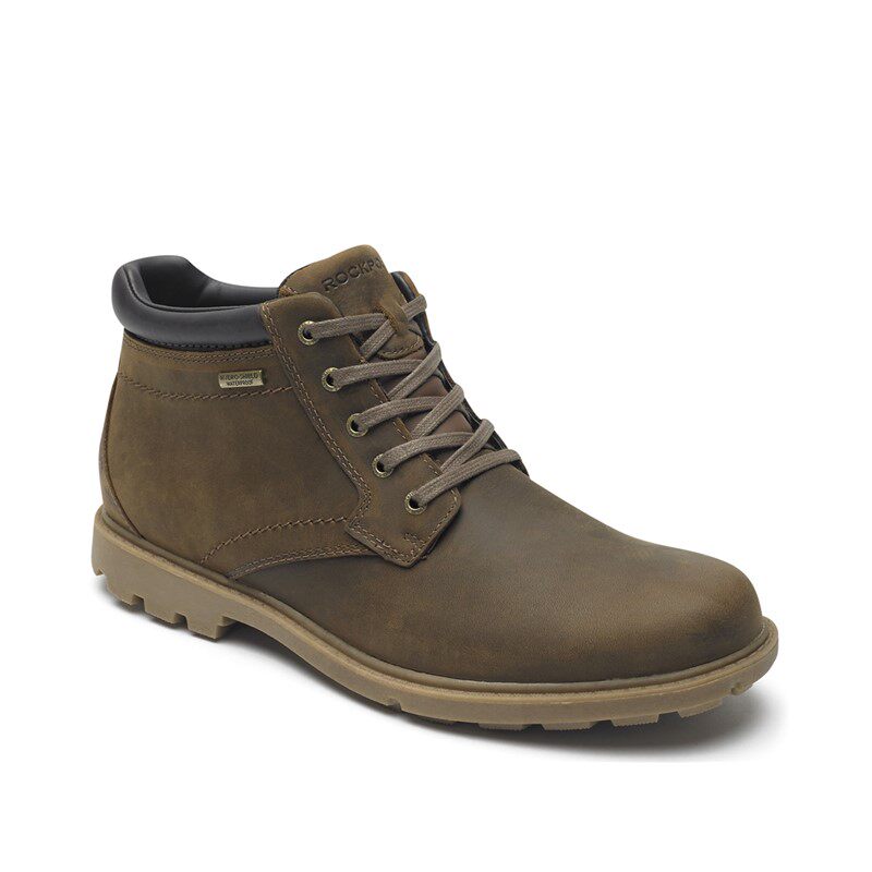 Rockport/乐步男士休闲皮鞋工装鞋中帮防水中帮短靴系带春秋正品
