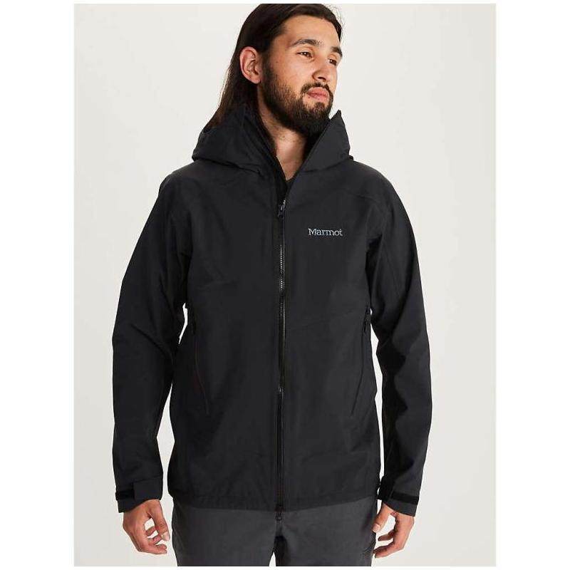 MARMOT马魔山男夹克冲锋衣雨衣连帽黑色拉链软壳舒适正品10473996