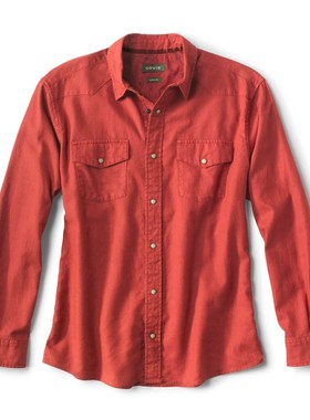 ORVIS男衬衫方领长袖春夏简约经典柔软百搭吸湿排汗运动休闲3GHP