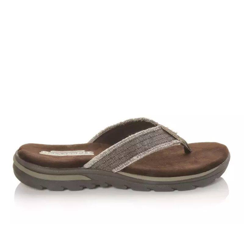 Skechers斯凯奇男鞋拖鞋人字拖夹趾做旧帆布舒适夏季居家外穿拖鞋