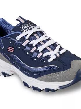 Skechers/斯凯奇休闲鞋女鞋系带熊猫鞋真皮学院风直邮31133