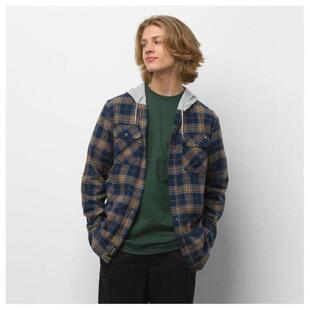 VANS男连帽法兰绒衬衫格子时尚轻便宽松外套上衣直邮正品4529265