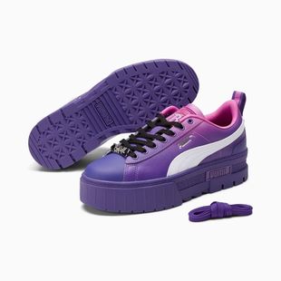 厚底联名新款 BRATZ 彪马女鞋 Mayze香芋紫正品 384471 松糕鞋 Puma