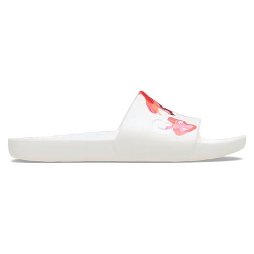 Crocs卡骆驰拖鞋一字拖白色花卉夏男女鞋轻便防滑沙滩鞋浴室凉拖