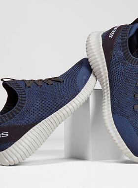 Skechers/斯凯奇男鞋休闲鞋针织布面透气健步老人鞋春秋正品75347