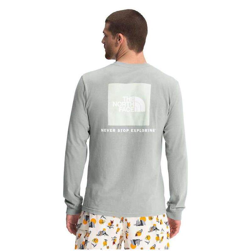 北面the north face男t恤长袖圆领logo纯棉透气徒步正品6219353