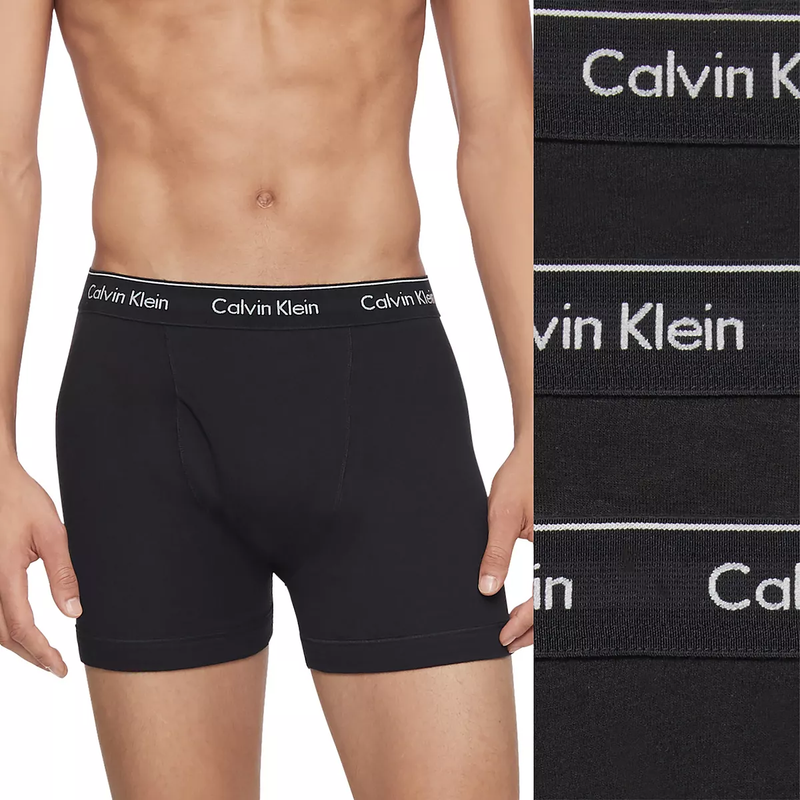 Calvin Klein内裤男CK内裤平角透气男四角裤3条装纯棉礼物送男友