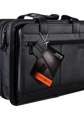 Samsonite新秀丽公文包 男士商务包单肩包黑色大容量电脑包43118