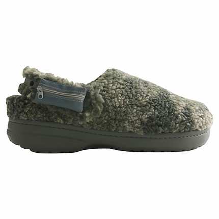 Crocs卡骆驰拖鞋男鞋包头拖Hollister联名毛毛鞋秋冬保暖户外迷彩