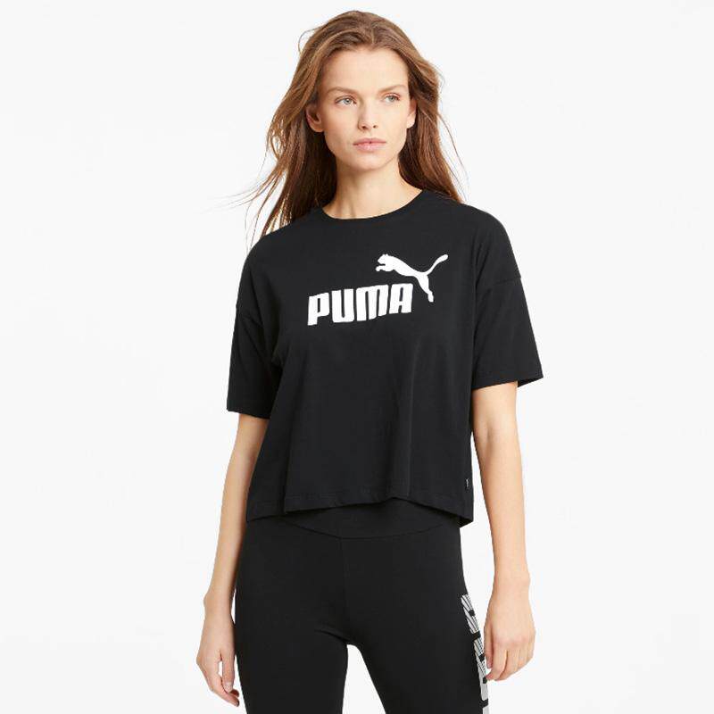 彪马/puma女短款t恤短袖圆领纯棉透气logo休闲夏季正品586291