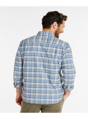 L.L. Bean/宾恩男士衬衫长袖格子牛津布开襟系扣正品TA510043