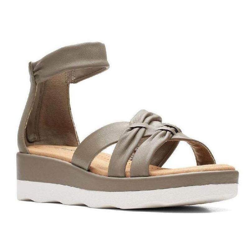 clarks其乐女士凉鞋露趾一字带拉链柔软舒适厚底减震正品5623111