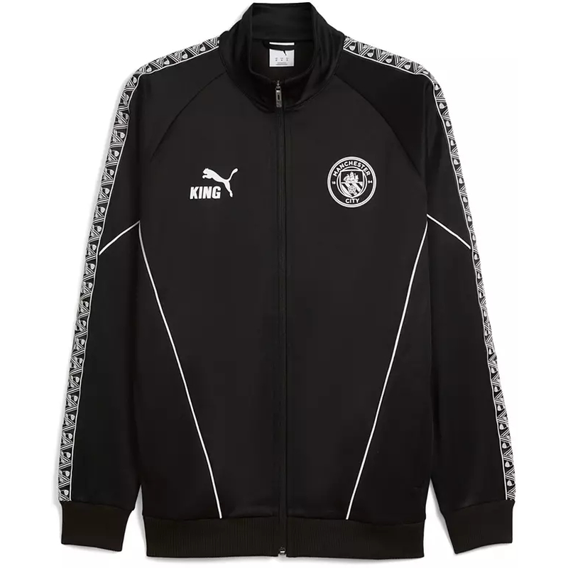 PUMA/彪马男士夹克曼城 2025 黑色客场赛前外套球服春秋季运动服