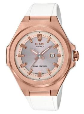 卡西欧女手表Casio G-Shock太阳白珠光石英防震礼物MSGS500G-7A2