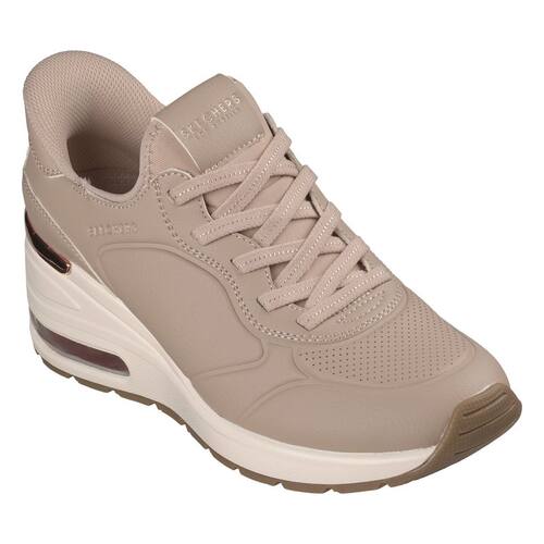Skechers斯凯奇女鞋坡跟运动休闲鞋免系带缓震防滑增高透气春秋季