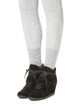 ASH女单鞋坡跟系带舒适增高绒面皮气质时尚高跟鞋春秋S342P