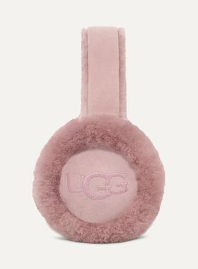 UGG女士耳包羊皮刺绣耳套超柔软经典LOGO冬季保暖东北户外20955
