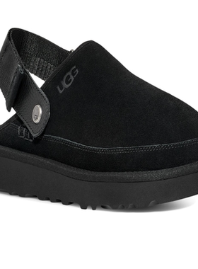 UGG男士拖鞋Goldencoast牛反绒皮厚底防滑绑带棉拖鞋棉鞋9826206