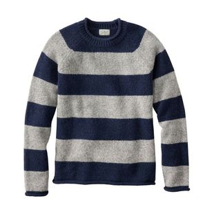 Bean宾恩男士 条纹保暖粗纺纱线冬季 羊毛衫 毛衣套头衫 针织衫 L.L.