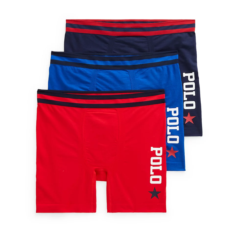 POLO RALPH LAUREN/拉夫劳伦男子平角四角内裤透气3条正品1118900