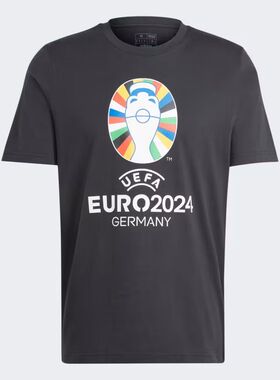 Adidas阿迪达斯男T恤短袖欧洲杯锦标赛UEFA EURO 2024纪念品纯棉