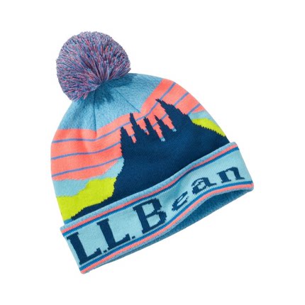 L.L.Bean/宾恩儿童帽子针织帽彩色拼色户外保暖冬季防寒透气毛球