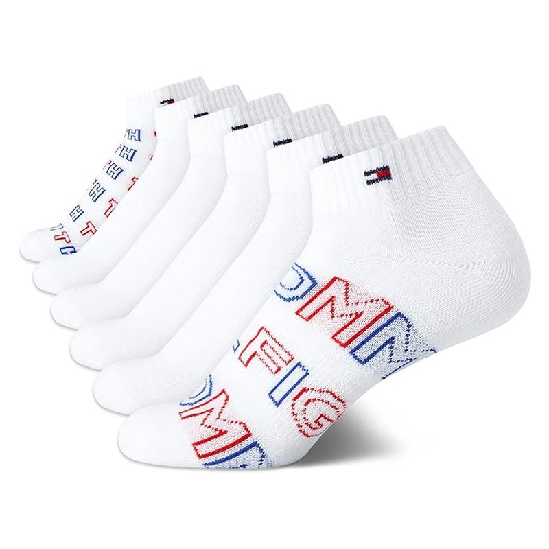 TOMMY HILFIGER汤米运动袜女袜6双船袜短袜吸湿排汗透气健身跑步