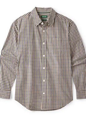 ORVIS男士衬衫棉绸长袖衬衣纯棉格子衫欧美男装商务休闲衣春秋季