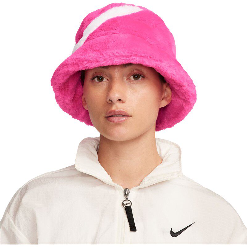 Nike/耐克女帽盆帽渔夫帽Swoosh秋冬保暖毛绒大LOGO水桶帽美版