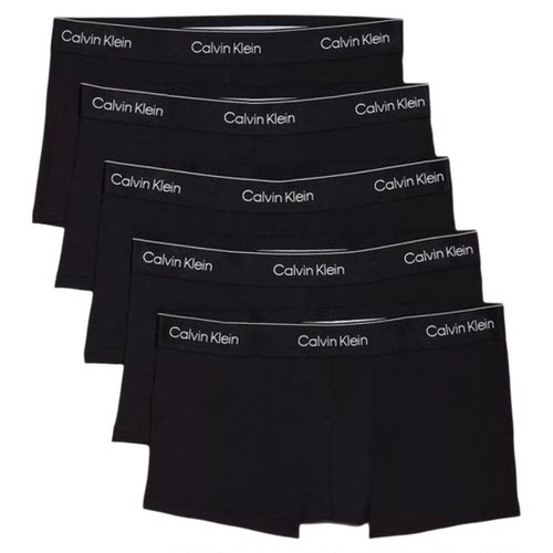 CK内裤Calvin Klein男士四角内裤齐腿短裤棉质吸汗防臭5条装礼物