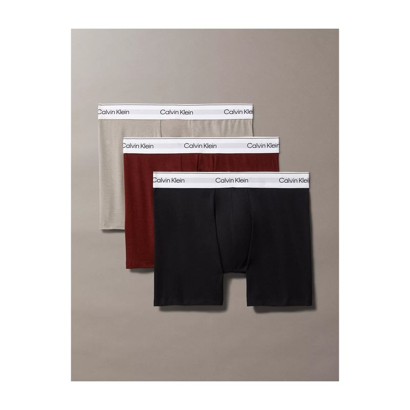 Calvin Klein/凯文克莱男士平角内裤3条装本命年红棉质弹力NB3964