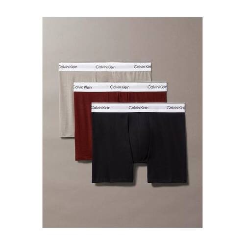 Calvin Klein/凯文克莱男士平角内裤3条装本命年红棉质弹力NB3964