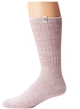 ugg女袜子中筒秋冬堆堆纯色logo坑条RIB KNIT SLOUCHY正品1014832