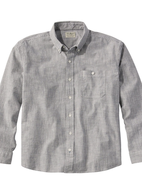 L.L.BEAN宾恩男士舒适弹力青年布衬衫透气吸湿排汗系扣TA515150