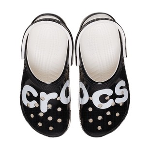 Crocs洞洞鞋 男女同款 沙滩鞋 高亮徽标轻质透气 卡骆驰 黑色拖鞋 经典