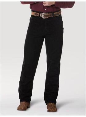 Wrangler/威格男士牛仔裤直筒宽松版中年弹力商务黑色正品31MWZ