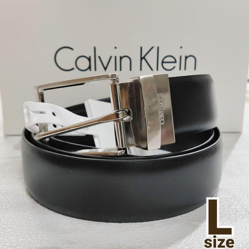 calvin klein ck男士腰带商务休闲平滑针扣双扣皮带礼盒套装礼物