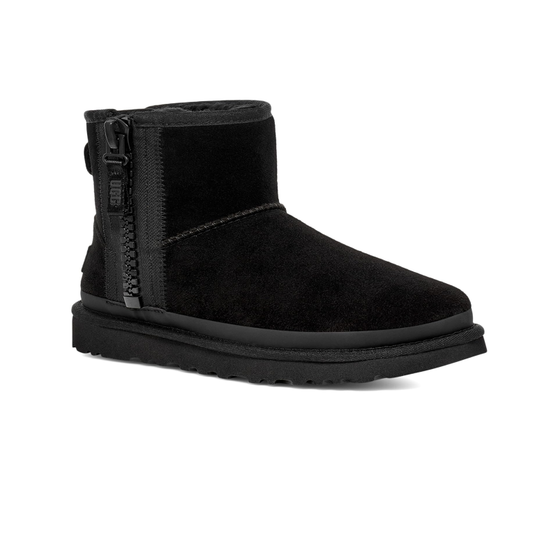 ugg女士雪地靴经典迷你拉链带时尚面包鞋羊毛保暖冬季防滑9883314