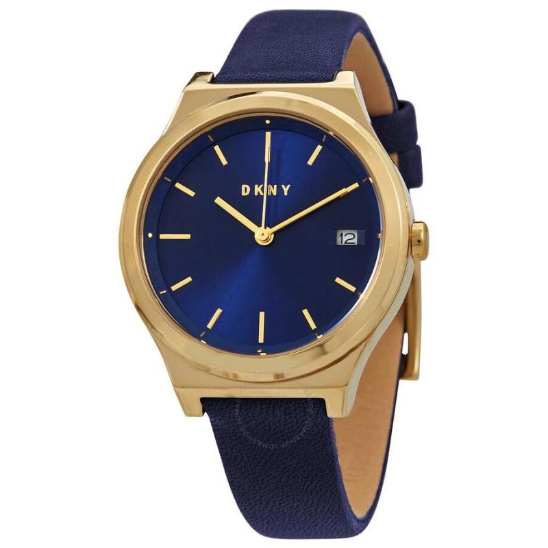 dkny/唐可娜儿女士手表石英蓝色表盘腕表礼物通勤正品ny2971